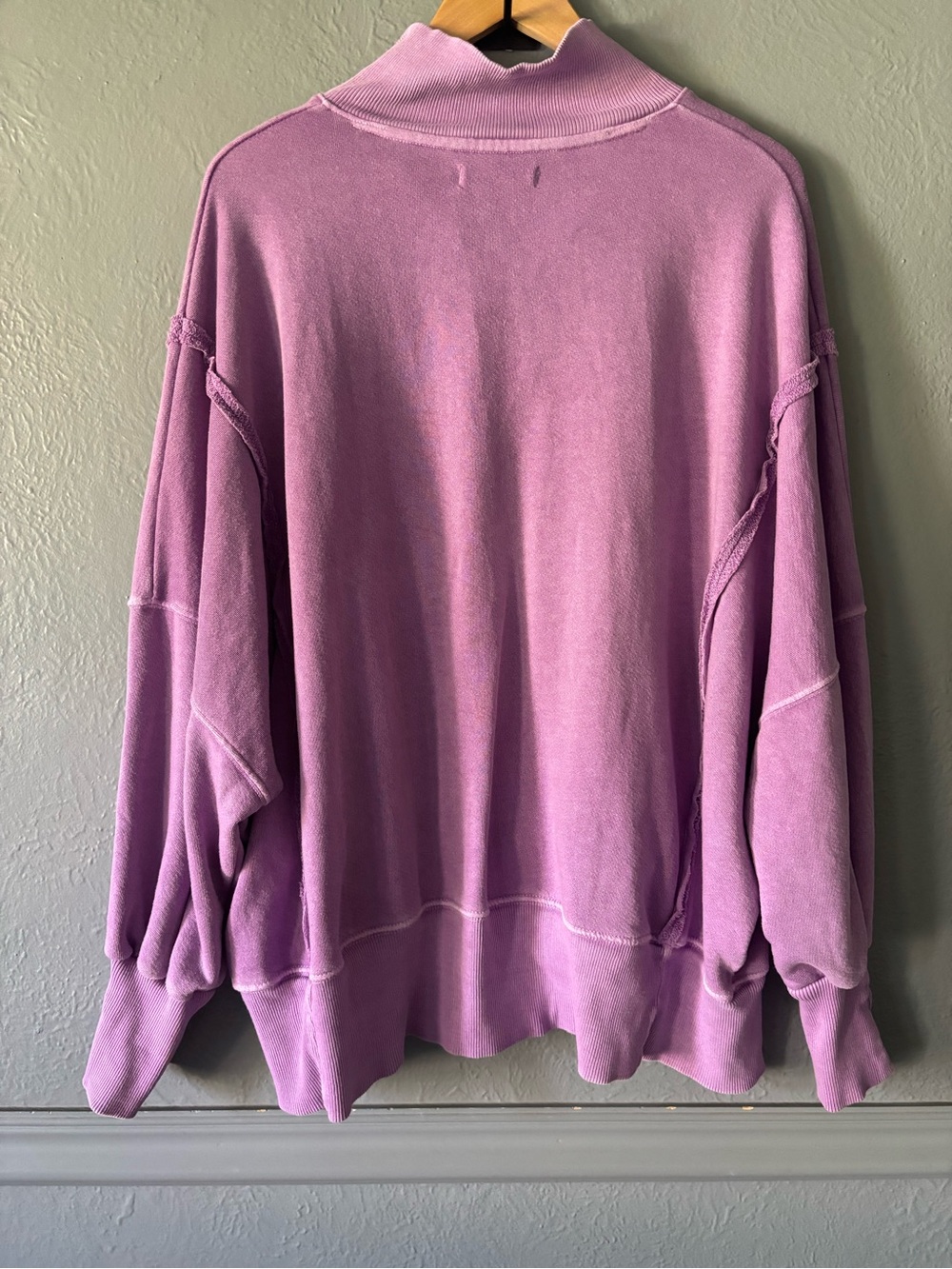Free People We the Free Camden Henley Sweatshirt Lavender Purple Size M - Picture 7 of 14